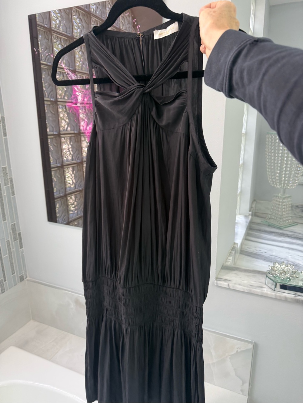 RAMY Brook Women's One-Shoulder Black Twist-Back Dress